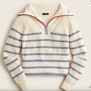 J. Crew Cream and Blue Striped Sweater